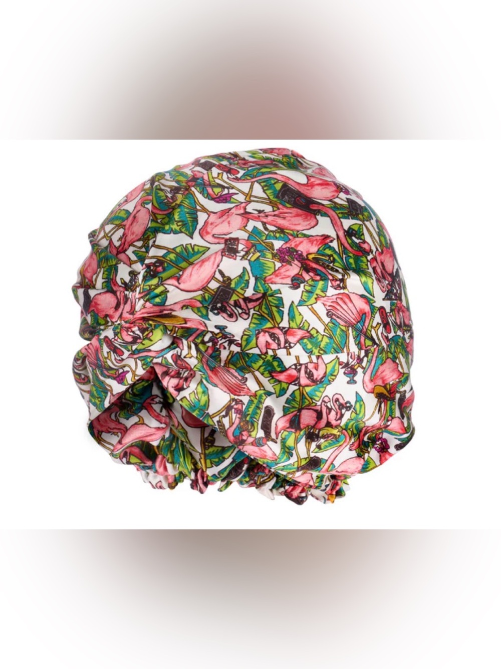 Blissy Nicole Miller Mulberry Silk Flamingo Bonnet NIB